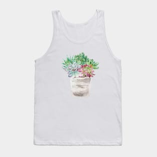 succulents and cactus in pot watercolor 2020 Tank Top